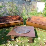 bancs futs et table patchwork madneom